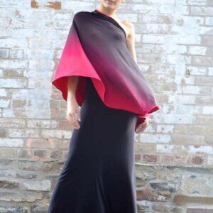 Endless Wrap in Ombre Black to Red by Canadian Designer Diane Kroe